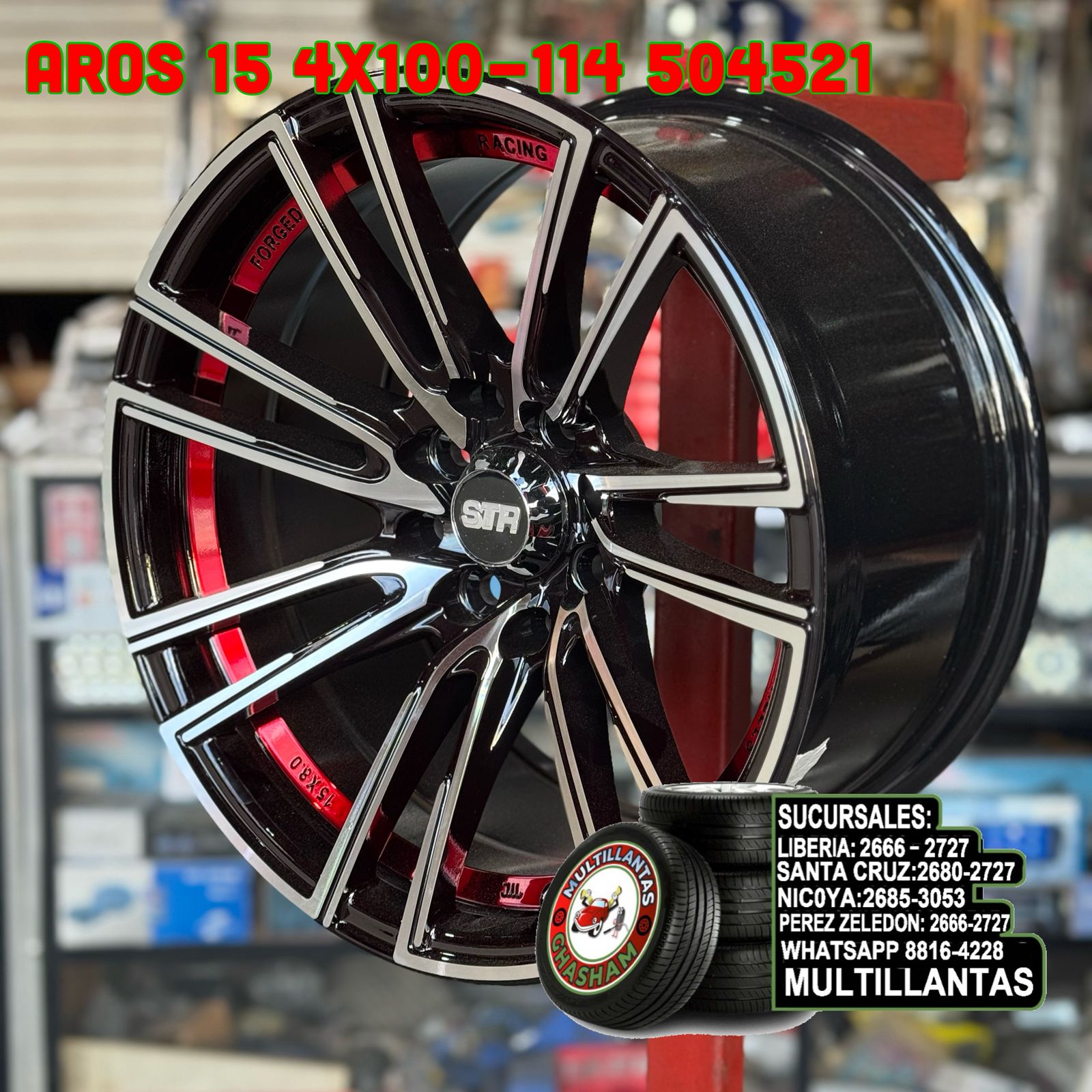 AROS # 15X8 4X100-114 ET15 BM-RD 50452I